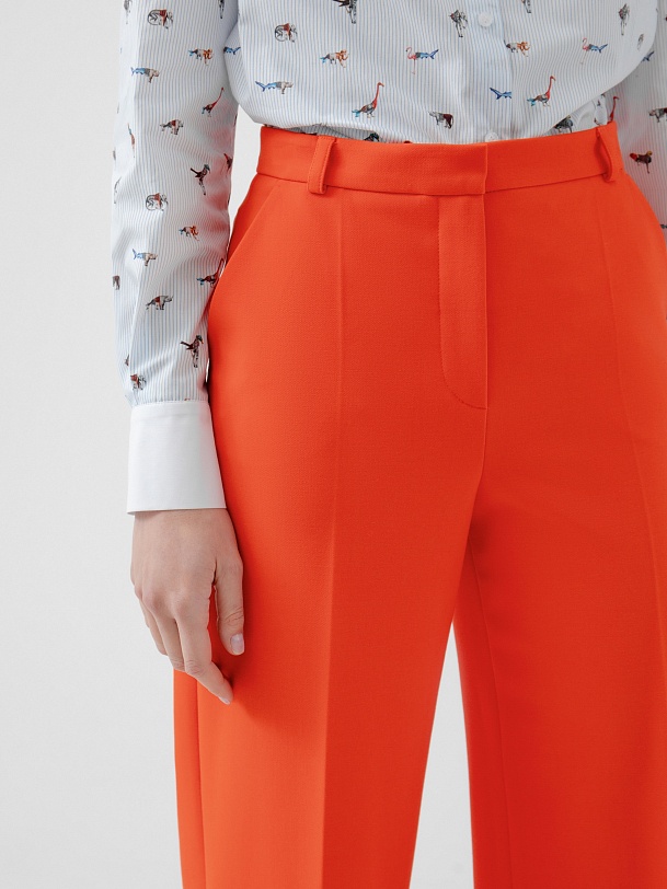 Прямые свободные брюки из костюмной ткани