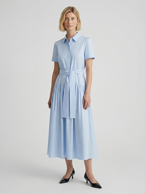 Хлопковое платье-рубашка