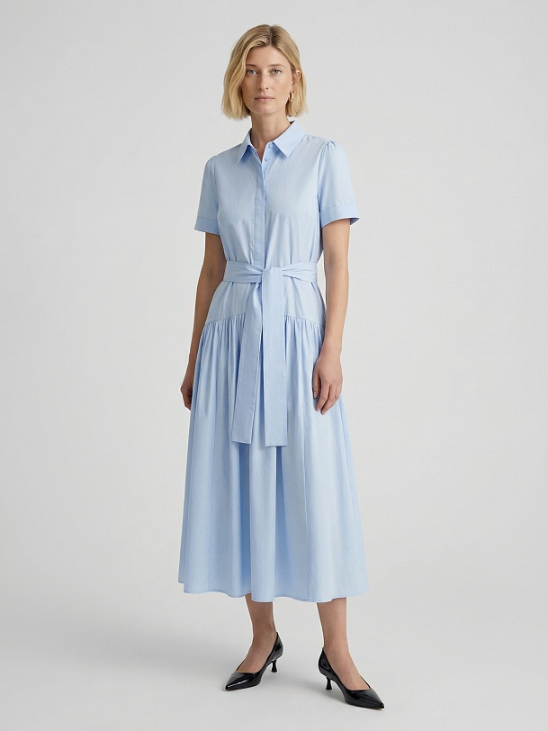 Хлопковое платье-рубашка