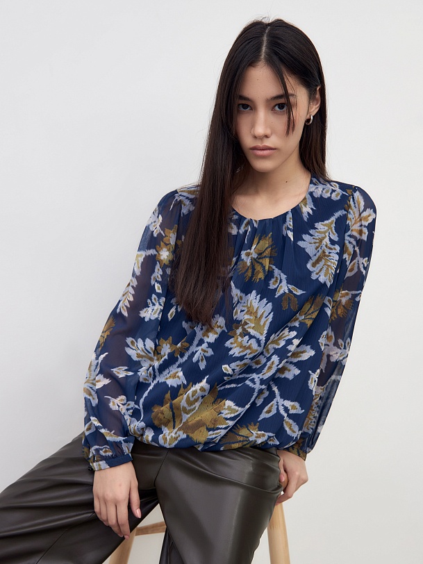 Свободная блуза из принтованого шифона