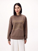 Хлопковый свитшот с аппликацией из страз POMPA арт.3810327jr0190