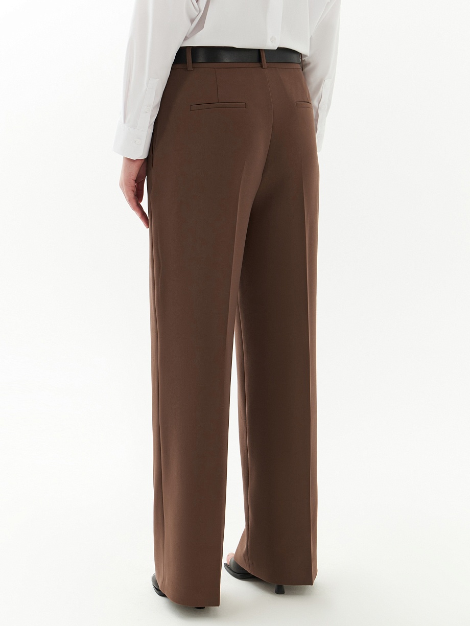 Прямые широкие брюки из костюмной ткани