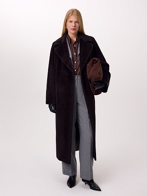 Пальто из шерсти Альпака Беби Сури с мембраной и утеплённой спинкой