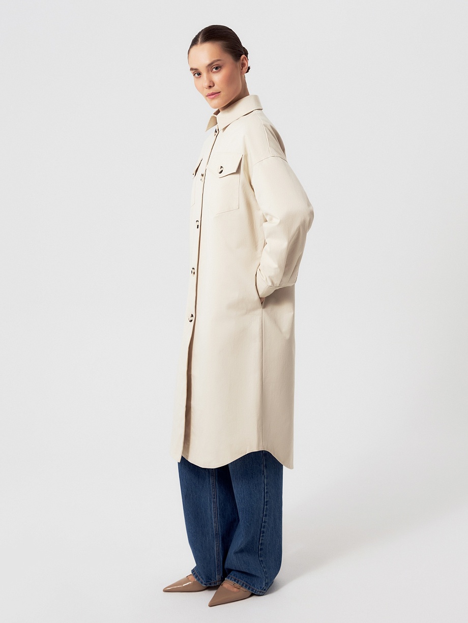 Плащ-рубашка прямого силуэта