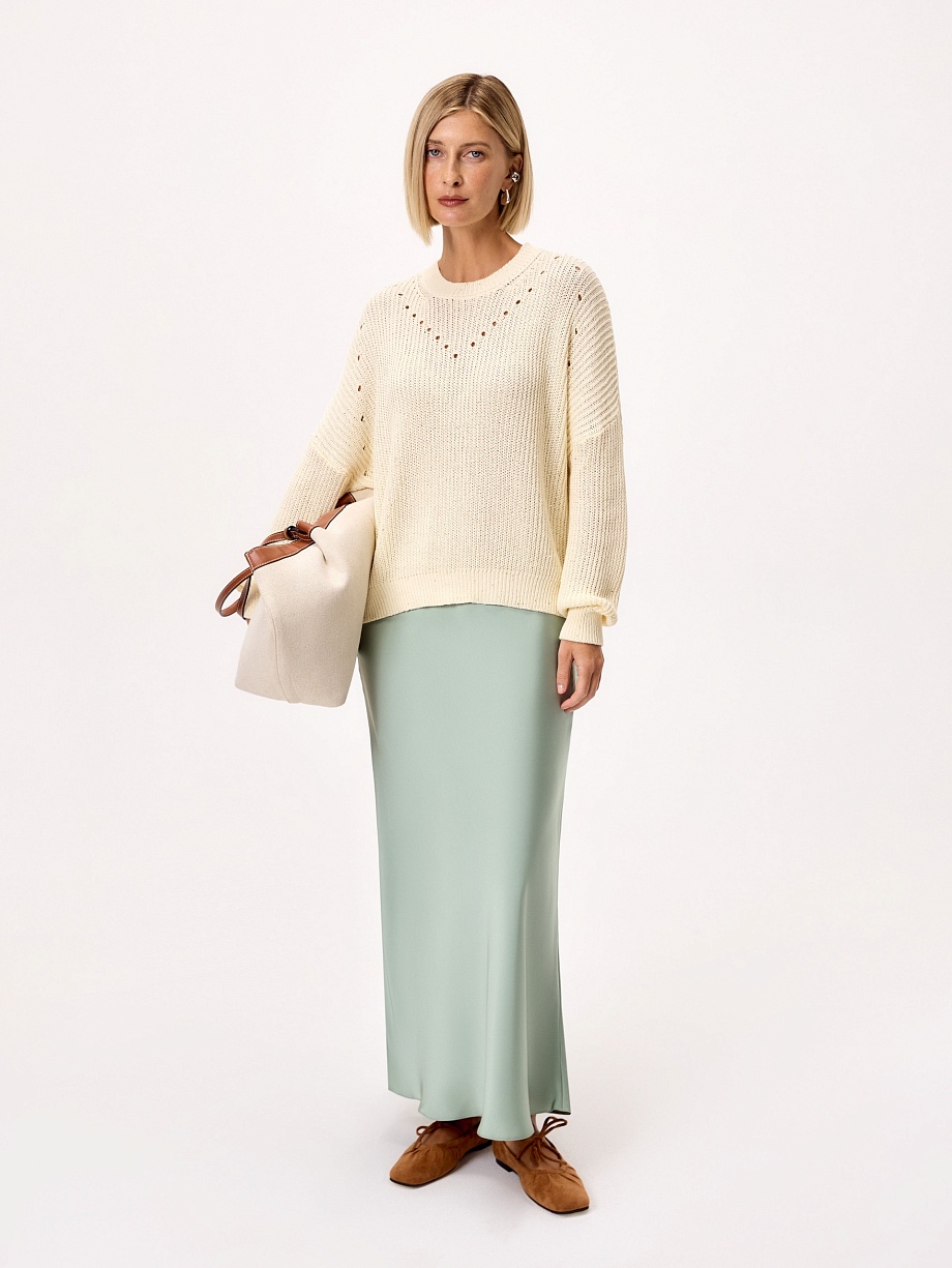 Юбка макси из атласа