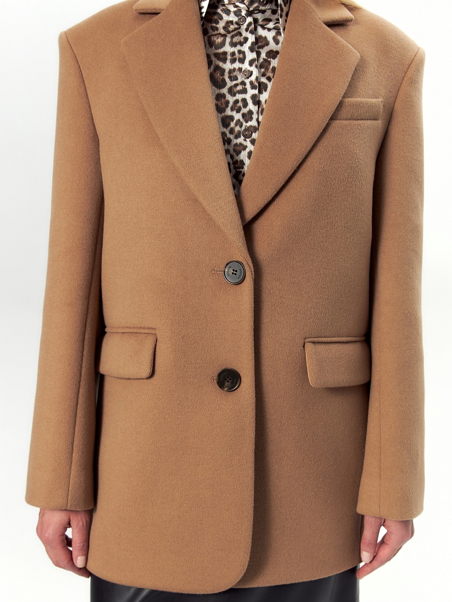 Пальто-жакет из шерсти с мембраной