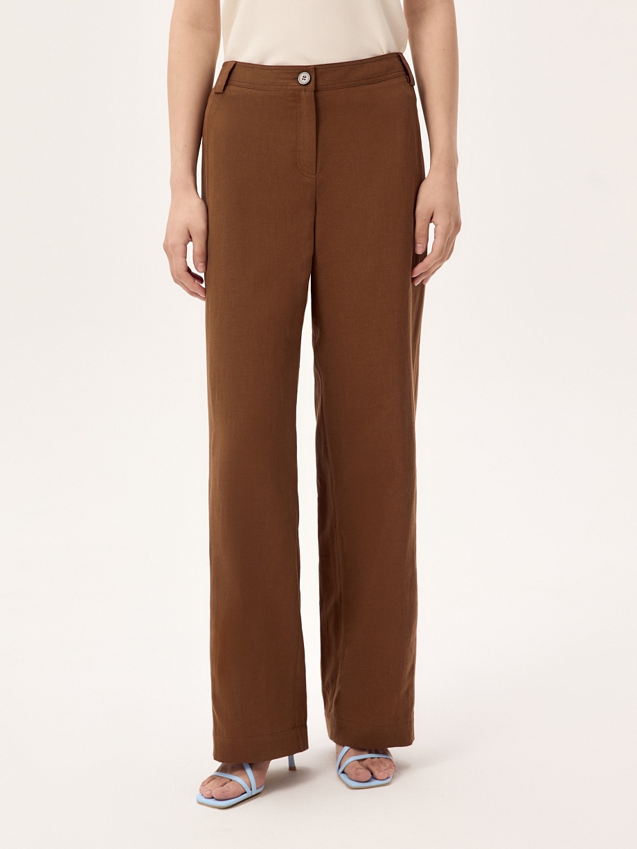 Летние брюки из хлопка и льна