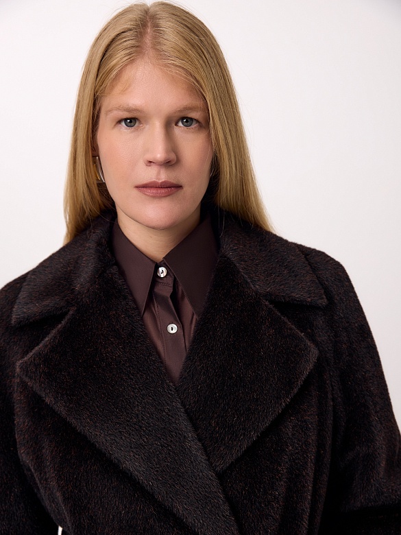 Пальто из шерсти Альпака Беби Сури с мембраной и утеплённой спинкой POMPA арт.1016552r90083