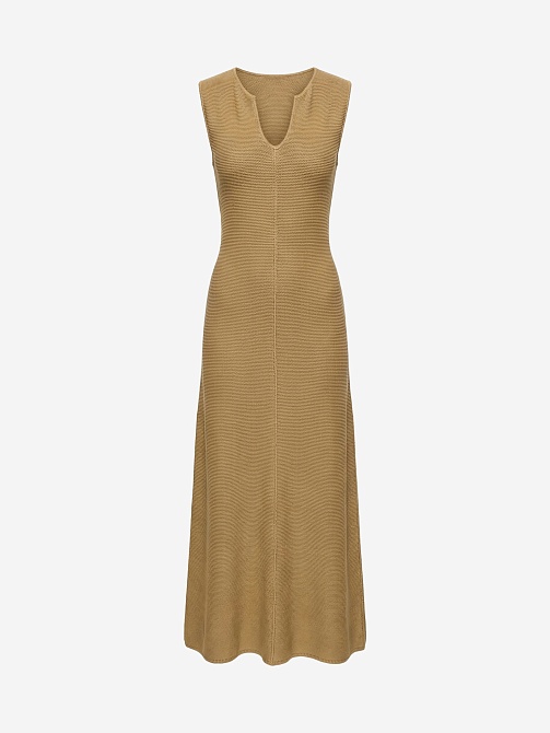 Платье макси из вискозы и льна