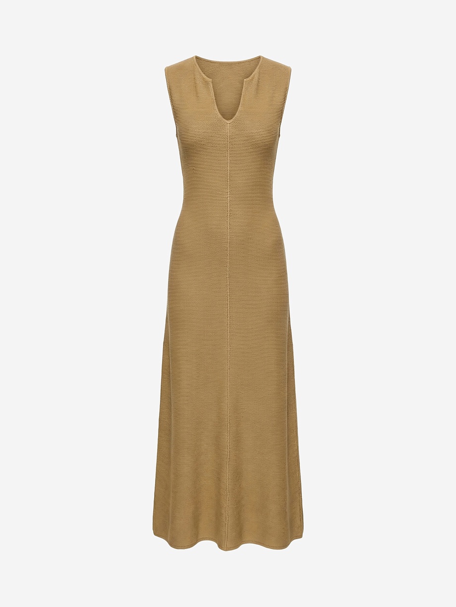 Платье макси из вискозы и льна