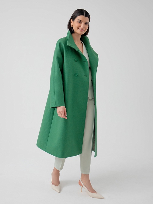 Шерстяное демисезонное пальто с мембраной