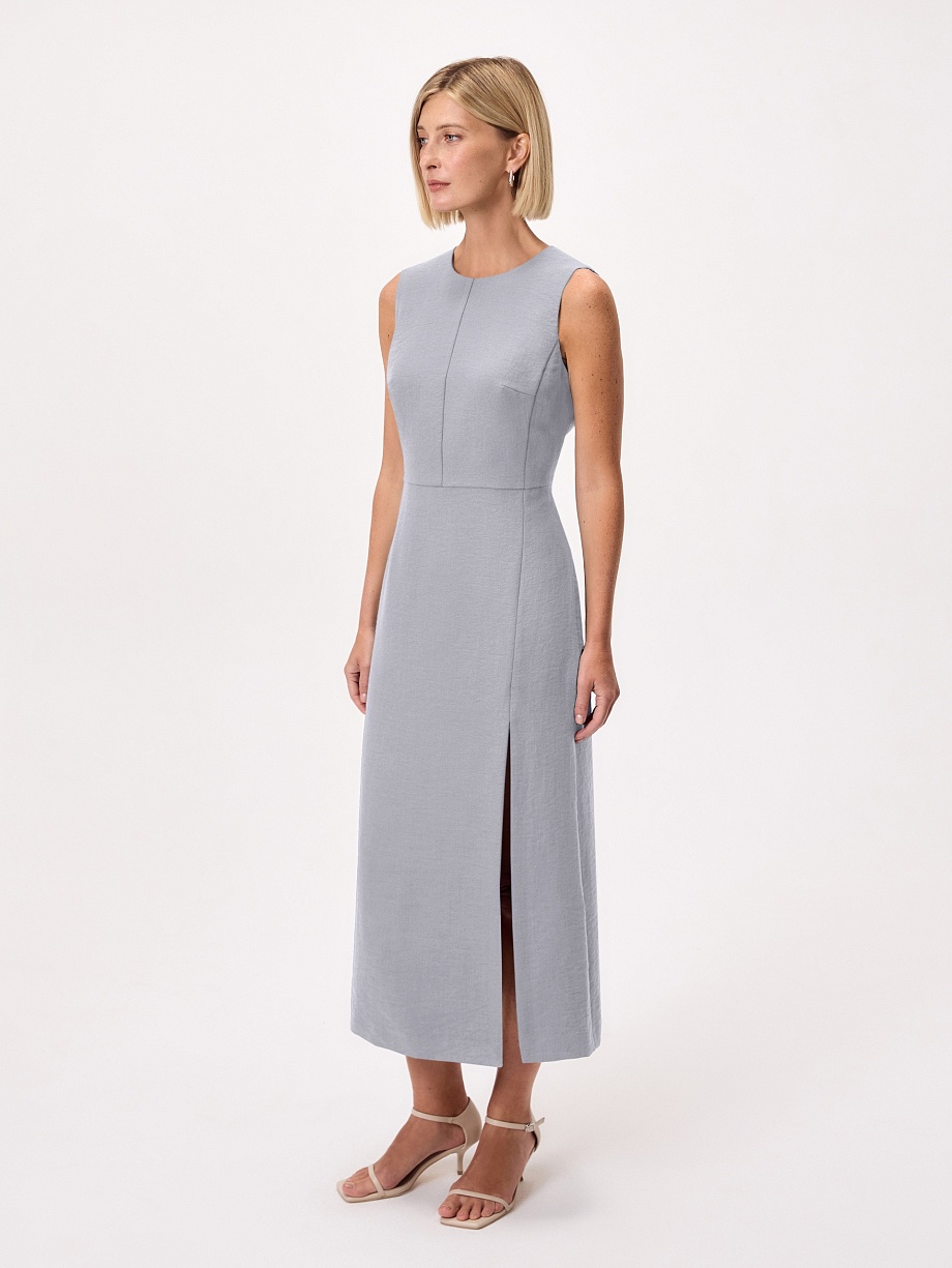 Платье миди с высоким разрезом