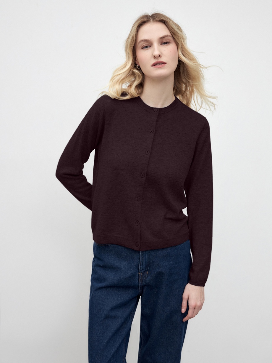 Кардиган из шерсти мериноса и кашемира
