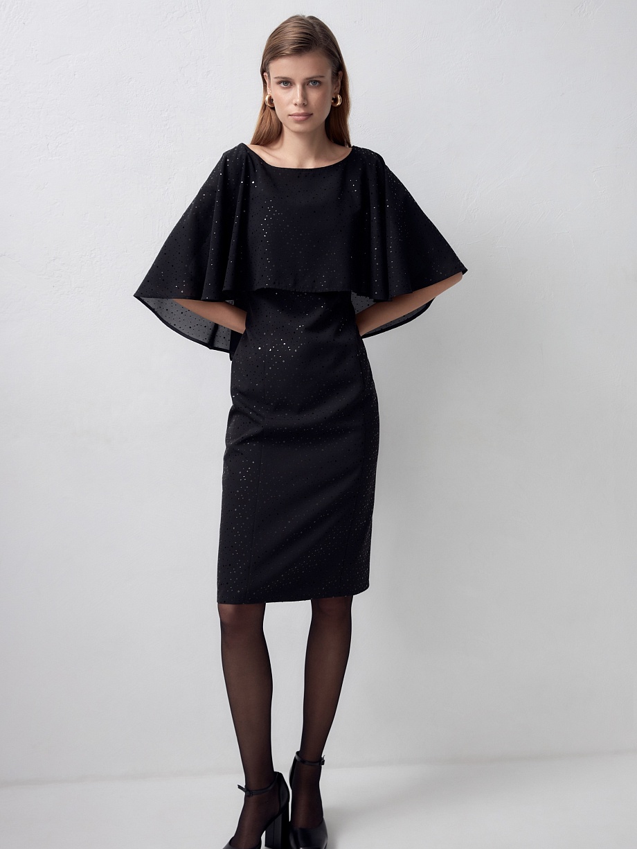 Шифоновое платье с металлизированным принтом