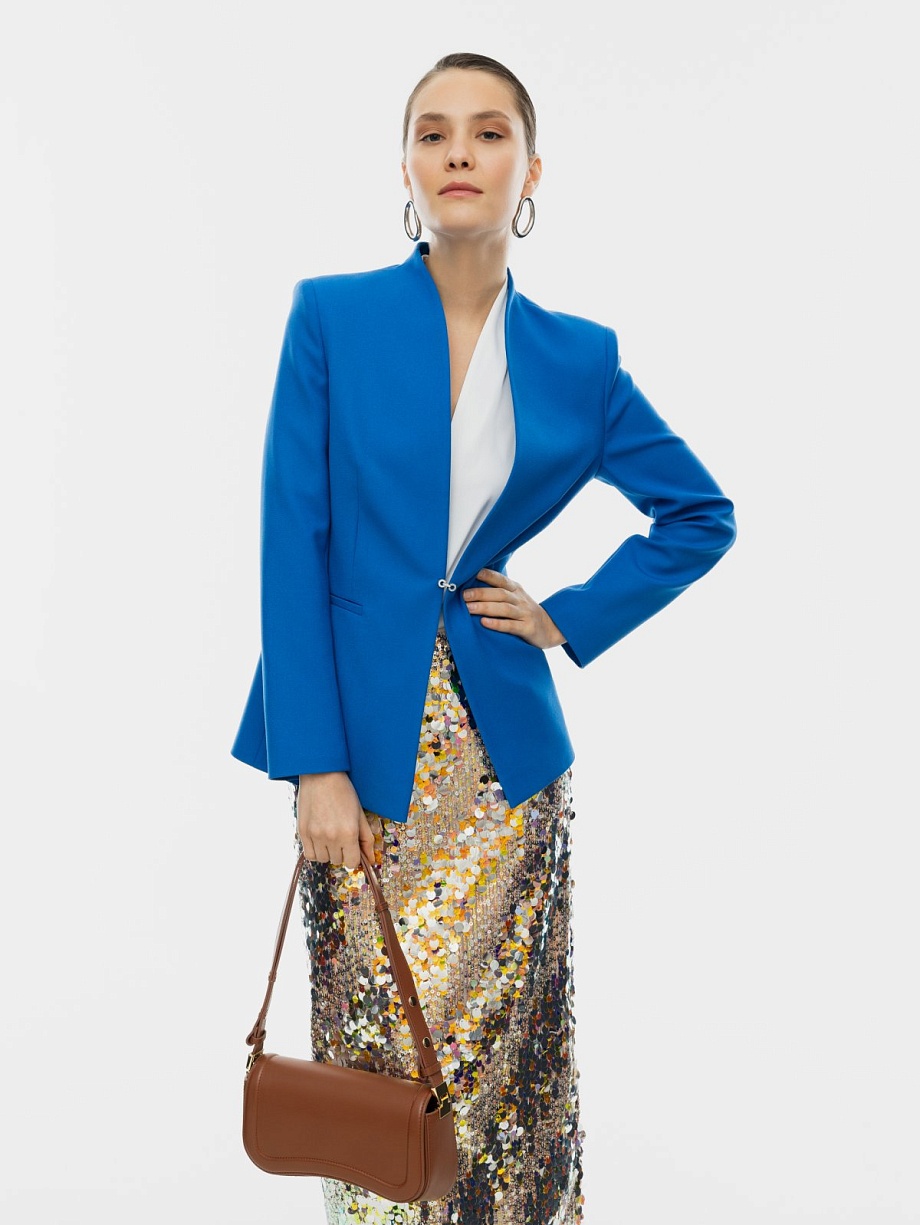 Приталенный жакет из костюмной ткани 