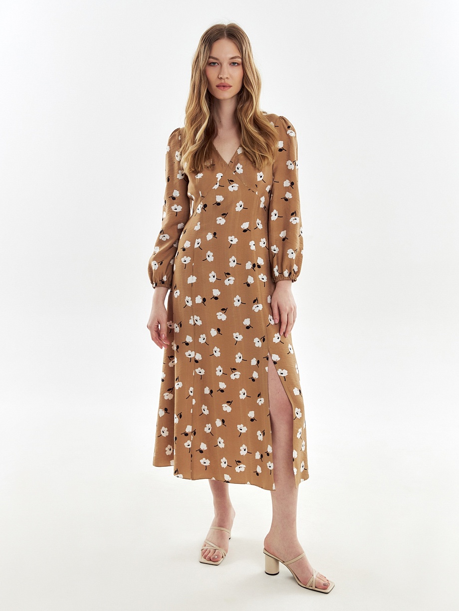 Платье из вискозы с цветочным принтом