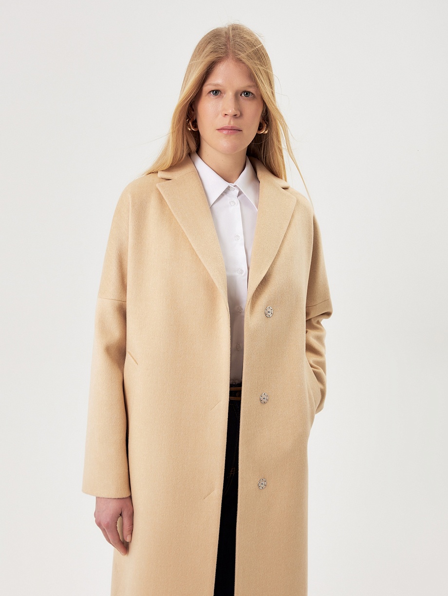 Шерстяное демисезонное пальто с мембраной