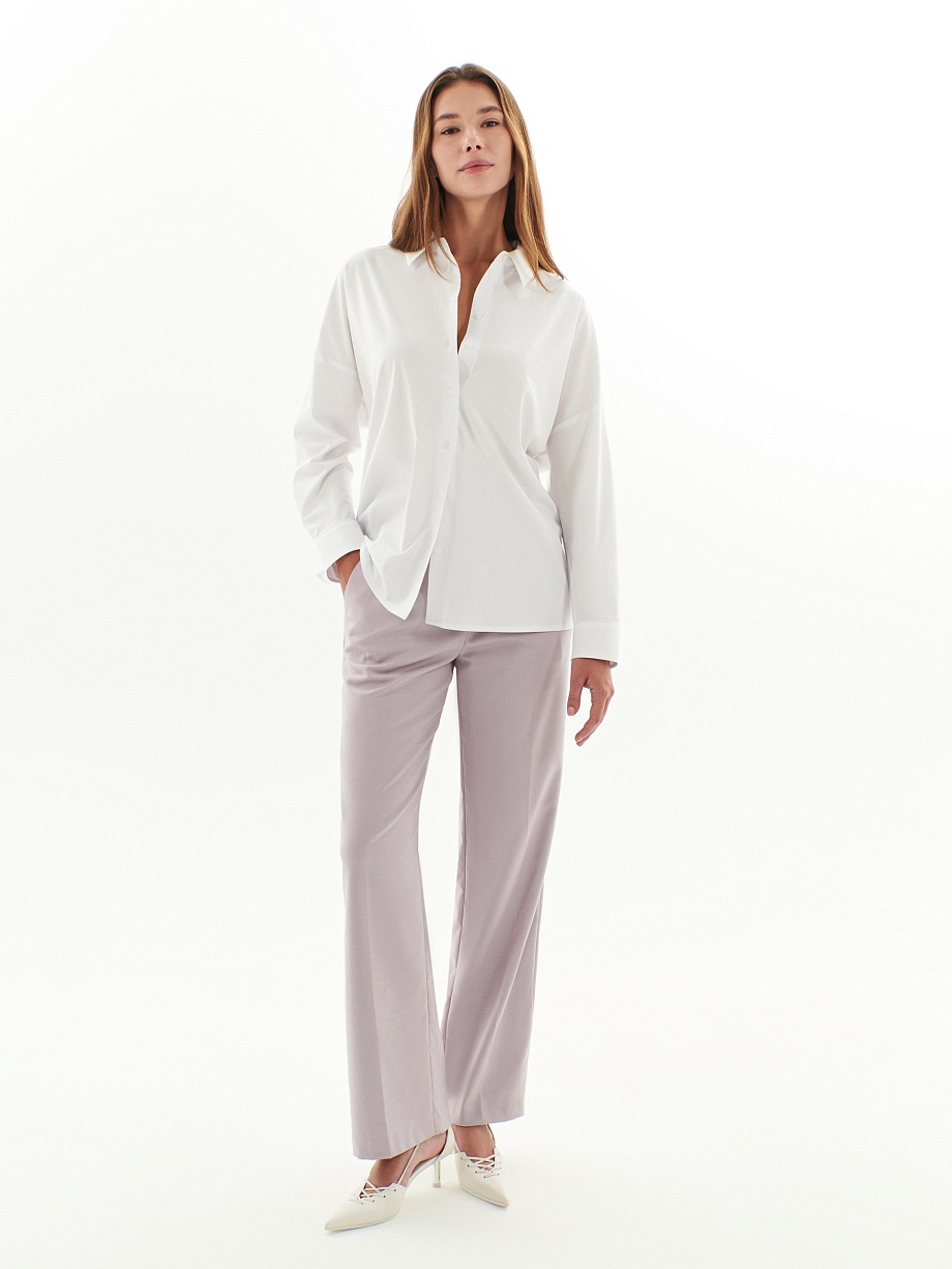 Хлопковая рубашка с декоративными пуговицами на спине