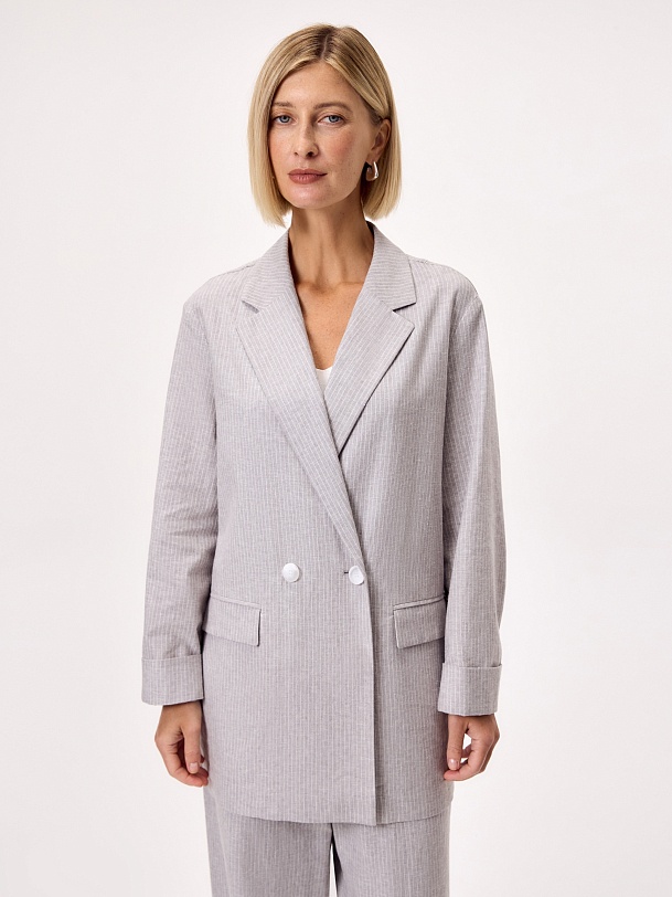 Жакет из хлопка и льна