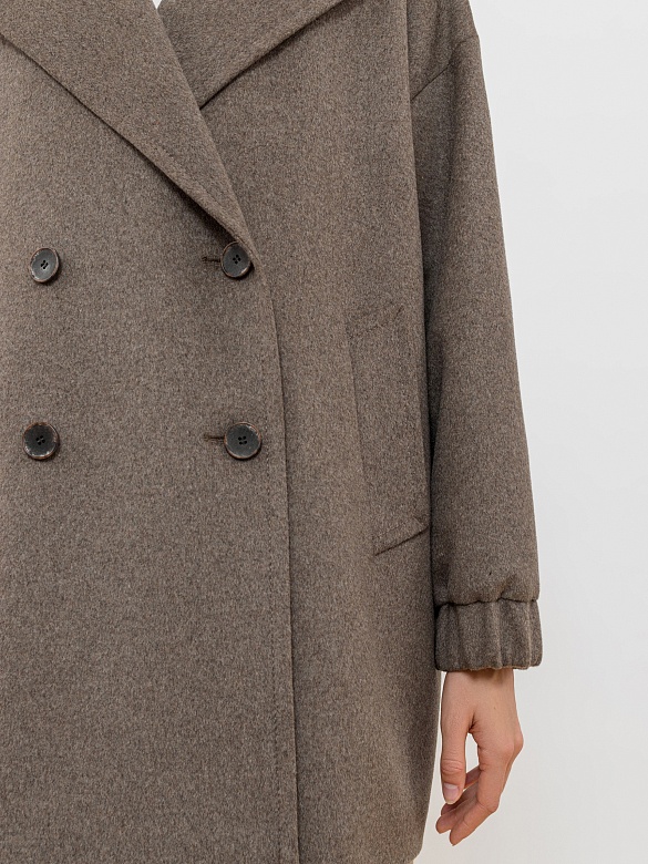 Двубортное пальто-жакет из шерсти и кашемира с мембраной POMPA арт.1014102p10084
