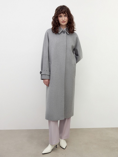 Шерстяное демисезонное пальто с мембраной