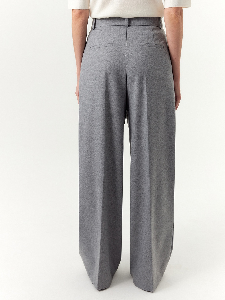 Брюки-палаццо из костюмной ткани