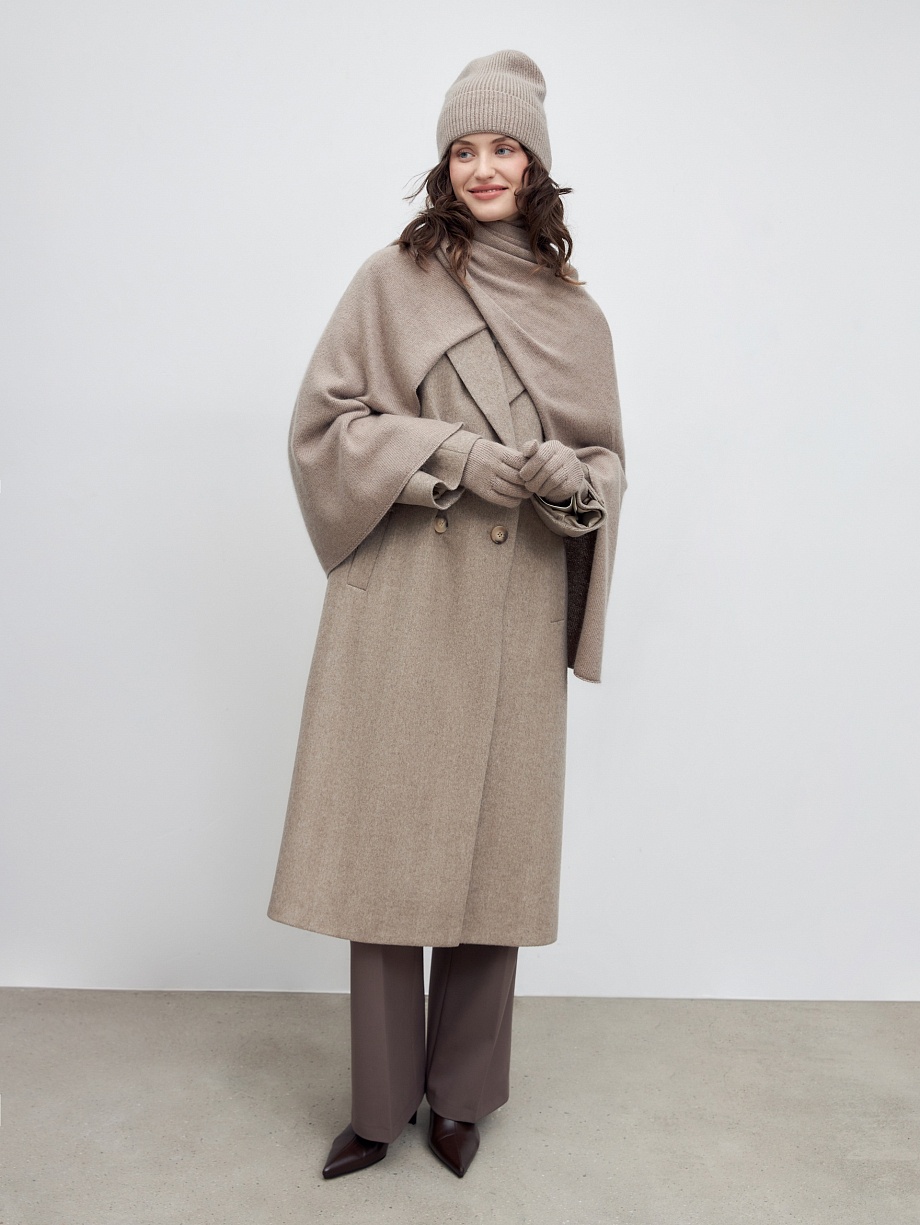 Широкий мягкий шарф с шерстью и ангорой