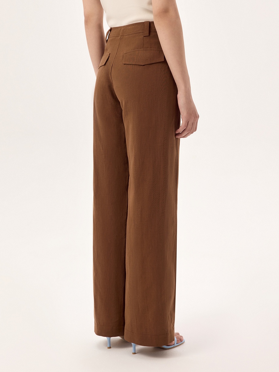 Летние брюки из хлопка и льна