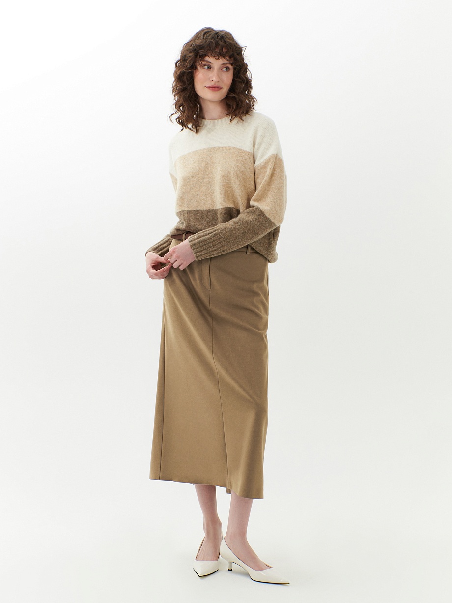 Юбка миди из шерстяной ткани