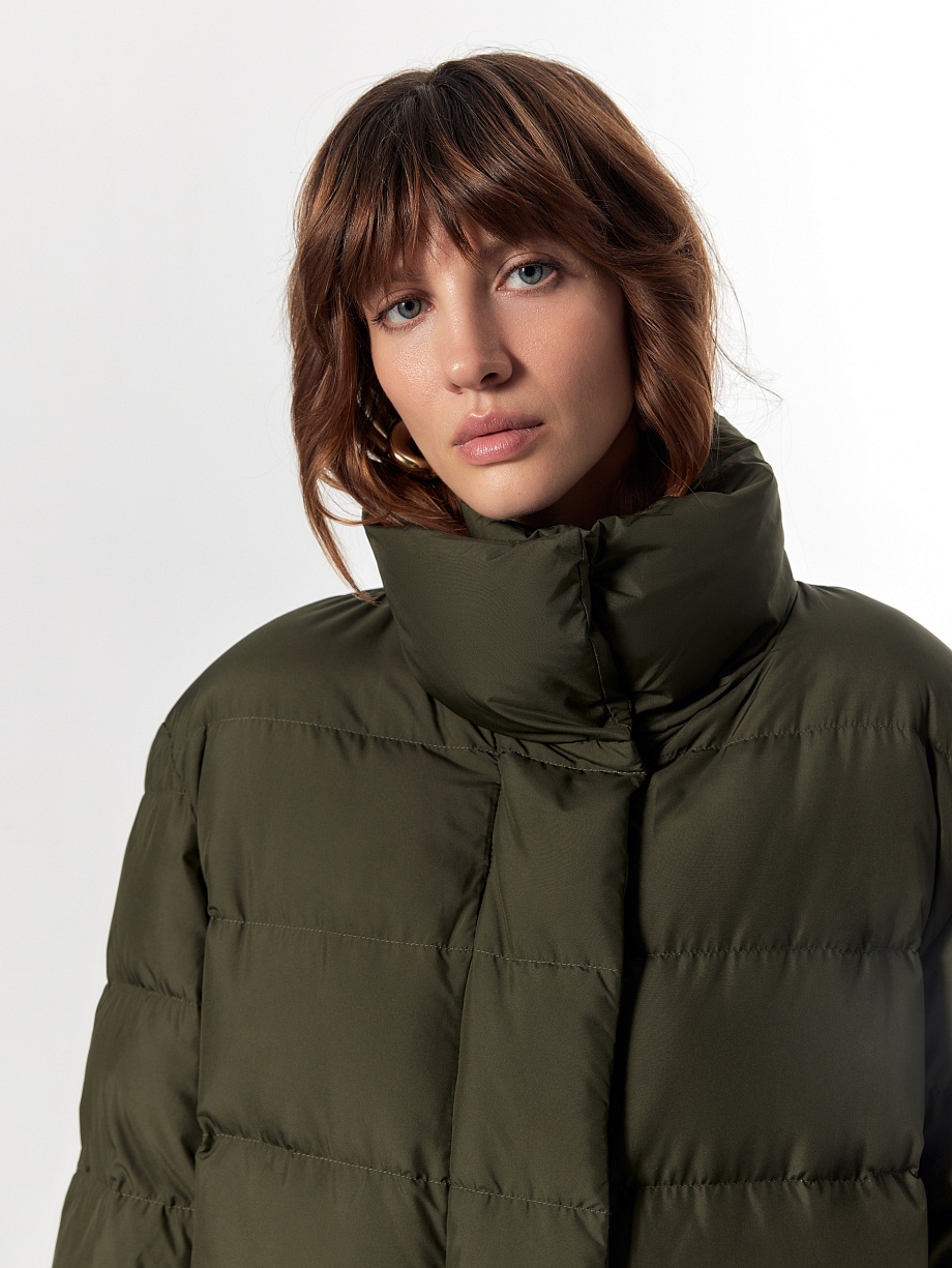 Укороченный пуховик с мембраной и утеплителем 90% пух и 10% перо