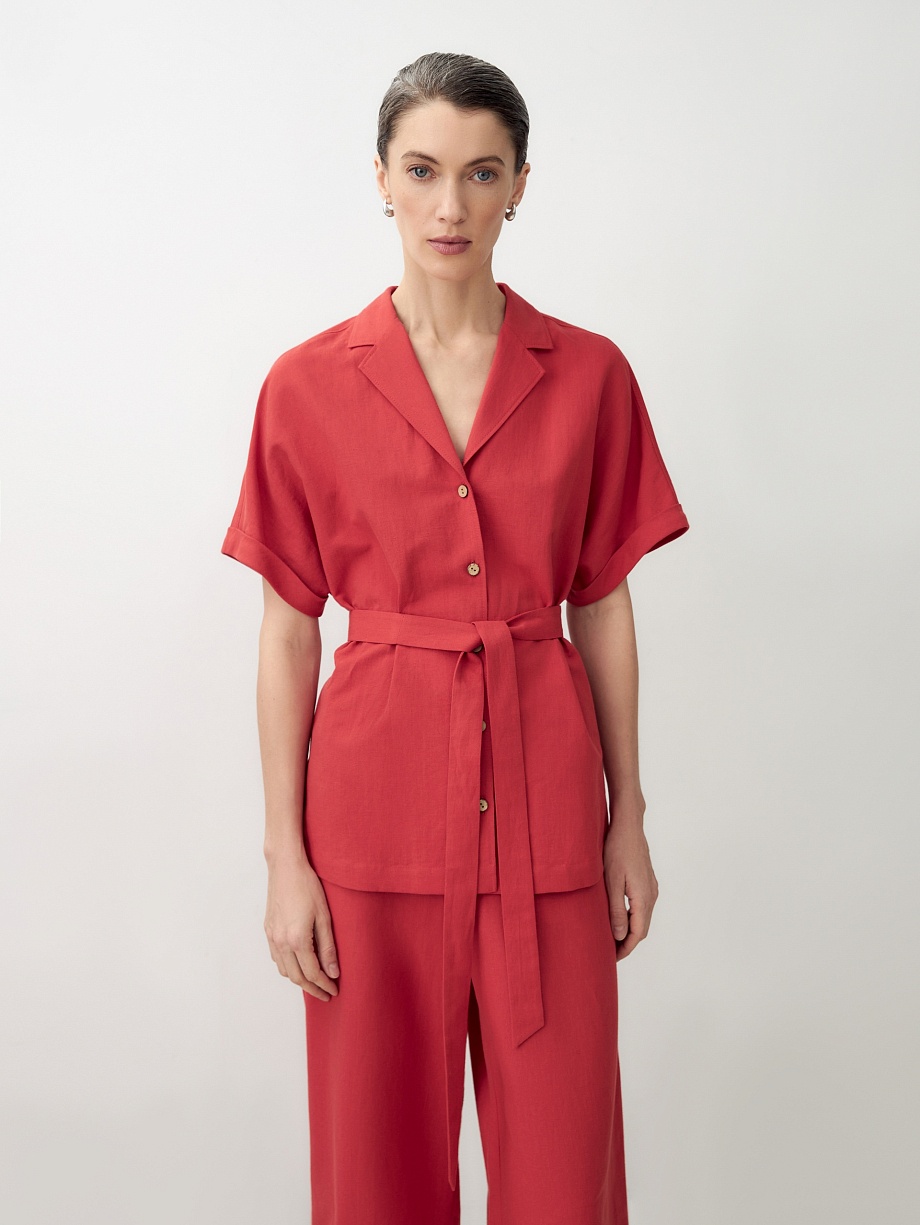 Летняя блуза из льна и хлопка