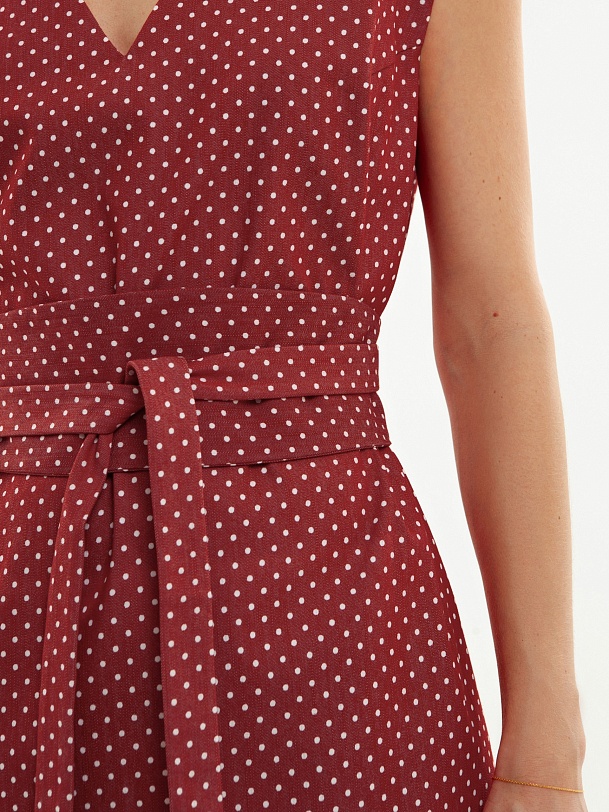 Удлиненное платье из хлопка в горошек