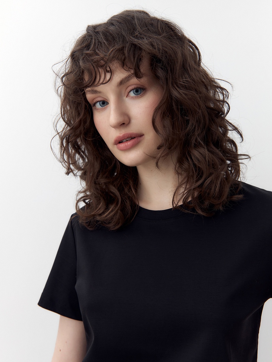 Прямая футболка из 100% мерсеризированного хлопока