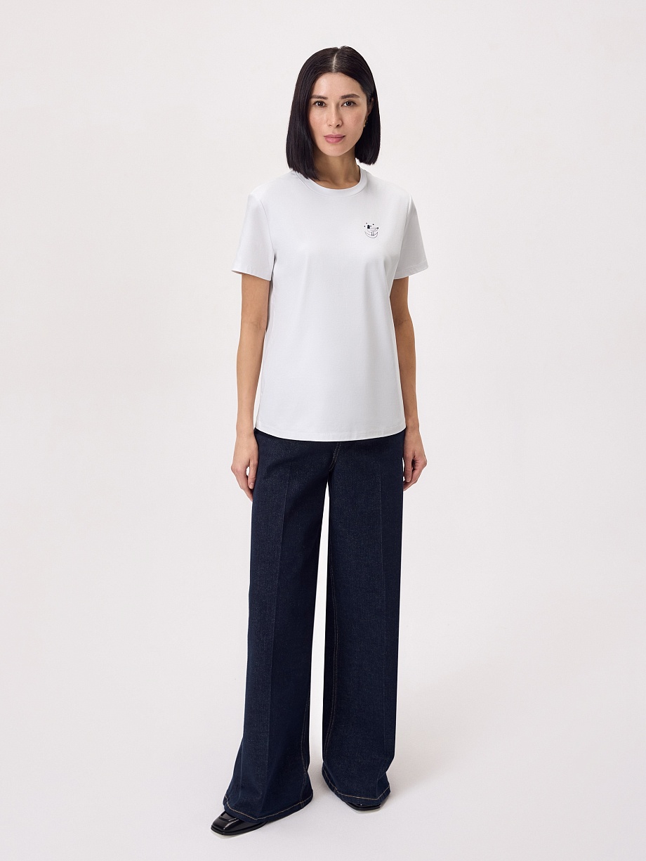 Футболка из 100% мерсеризированного хлопка с принтом