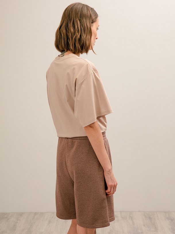 Шорты из футера цвета какао