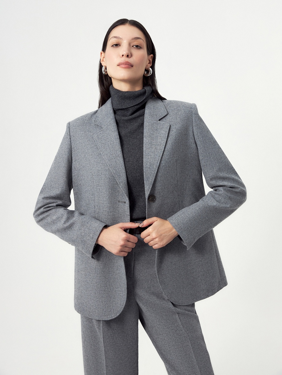 Жакет из костюмной ткани с шерстью