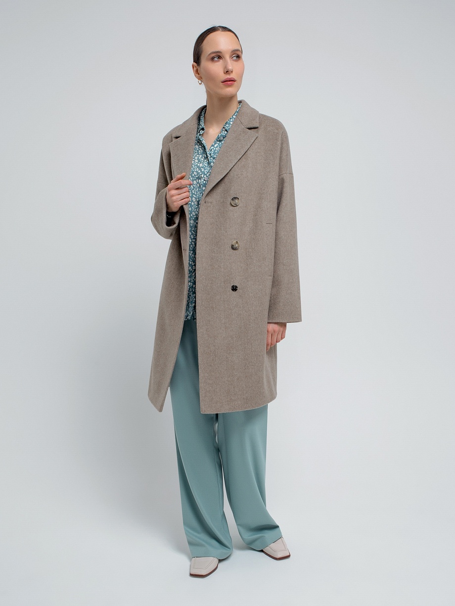 Шерстяное демисезонное пальто с мембраной