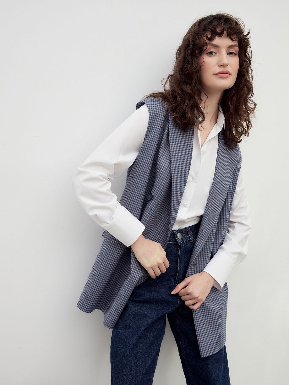 Удлиненный двубортный жилет