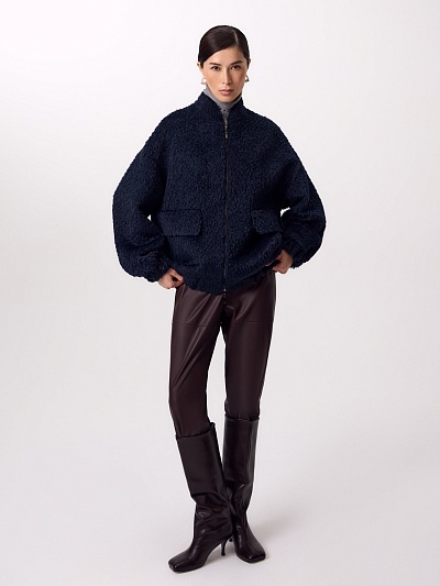 Куртка-Бомбер из премиальной шерсти Альпака Беби Сури POMPA