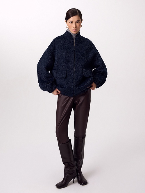 Куртка-Бомбер из премиальной шерсти Альпака Беби Сури POMPA