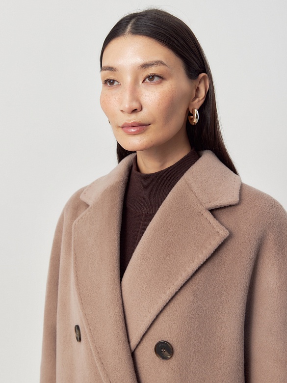 Пальто из шерсти и шелка с мембраной и утеплённой спинкой POMPA арт.1015972p90086