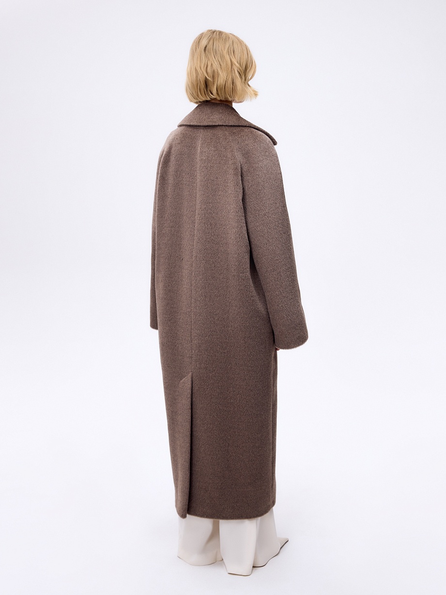 Пальто из шерсти Альпака Беби Сури с мембраной и утеплённой спинкой