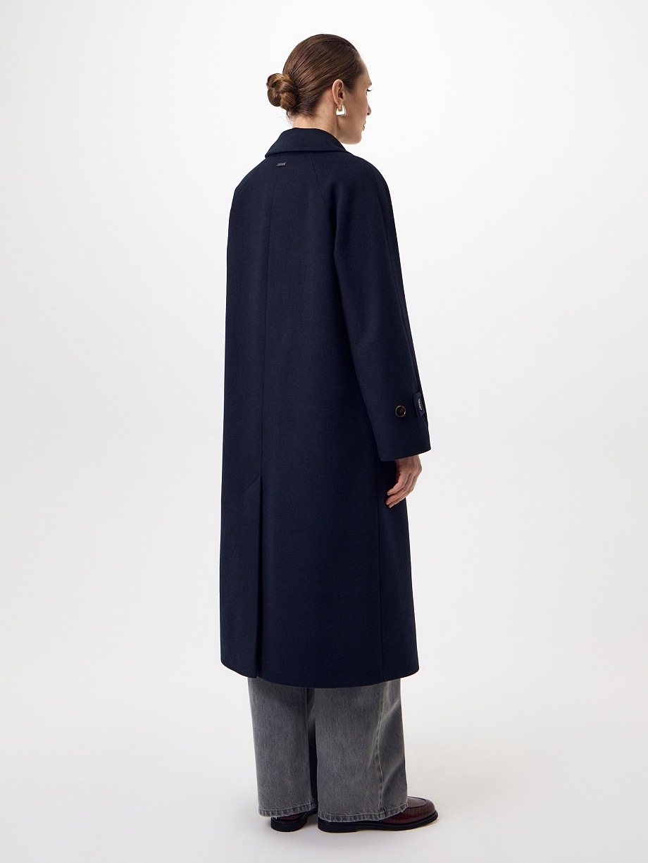 Пальто из шерсти с мембраной, утеплённой спинкой и съёмным капюшоном