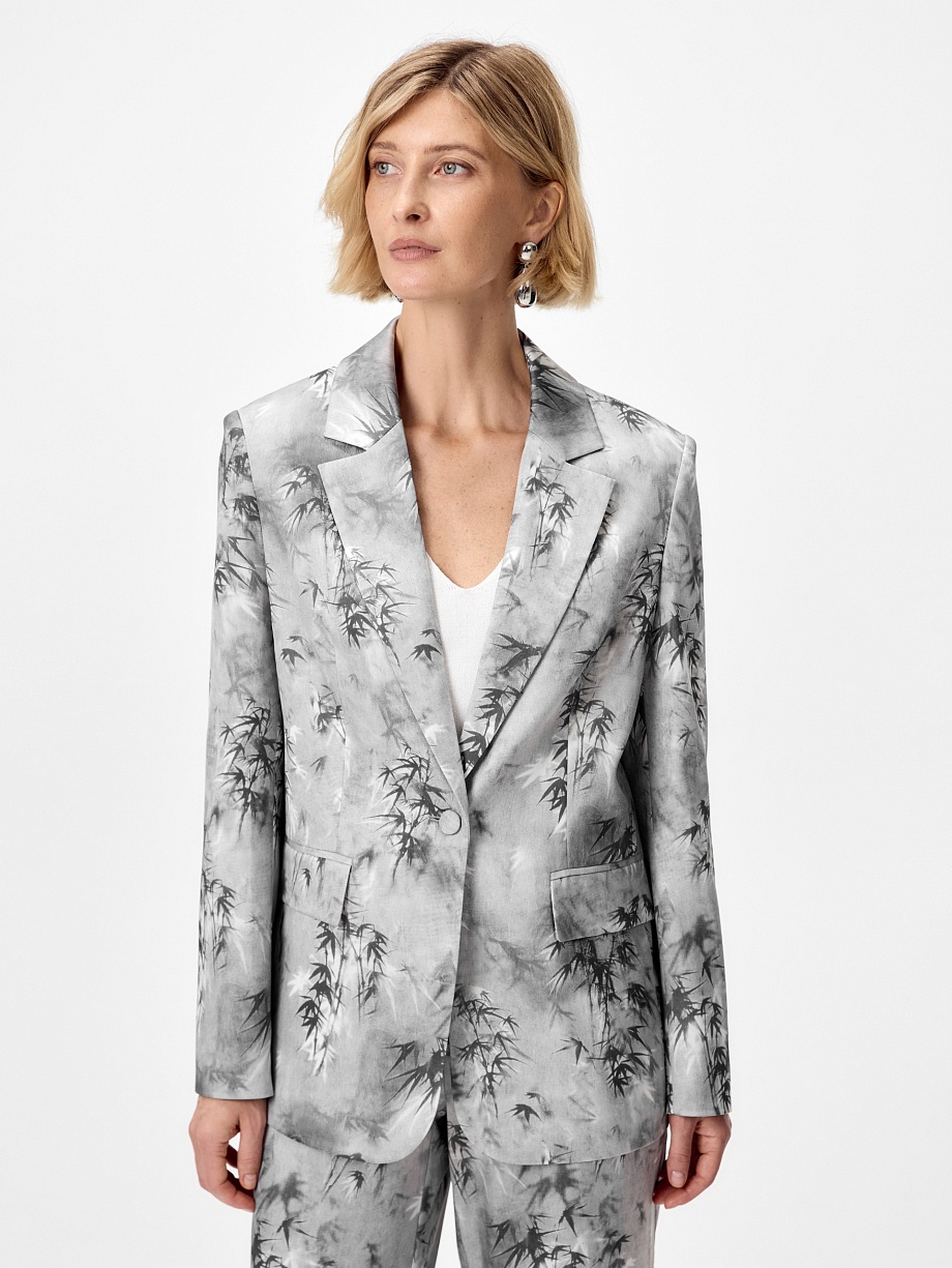 Жакет из вискозной атласной ткани