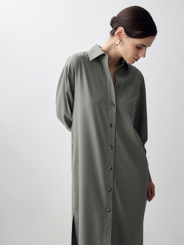 Платье-рубашка в полоску
