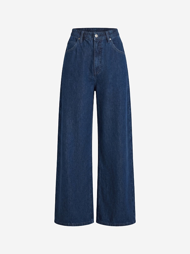 Широкие джинсы из 100% хлопка на эластичном поясе