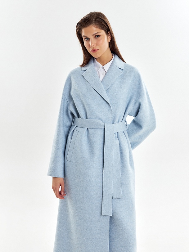 Пальто-халат из варёной шерсти