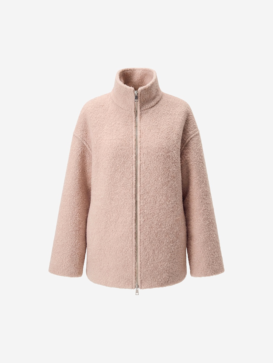 Укороченная куртка из фактурной шерсти с мембраной