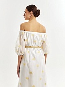 Платье с вышивкой и открытыми плечами POMPA арт.4136890sp0190