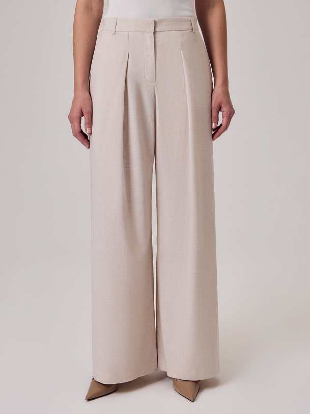 Брюки-палаццо из костюмной ткани